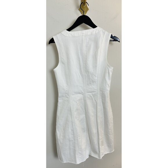 RAILS Rails Strand Asymmetric Denim Button-Up Dress in Salt White Size Small - Picture 6 of 10